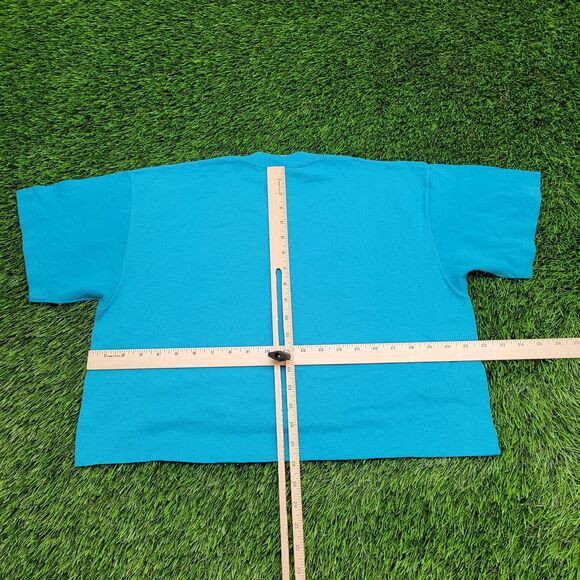 Vintage 80s Army Wife Cropped Shirt Womens XL 22x18 Blue - Picture 3 of 12